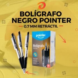 BOLIGRAFO NEGRO POINTER 0.7MM RETRACTIL 36/1