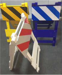 BARRICADA DE PRECAUCION CARRETERA BLANCO/NARANJA 110*60*6.5cm