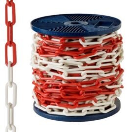 CADENA PLASTICA 6MM X 50 MTS BLANCO / ROJO