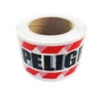 CINTA DELIMITADORA BLANCA/ROJO "PELIGRO"  5" X 200 MTS